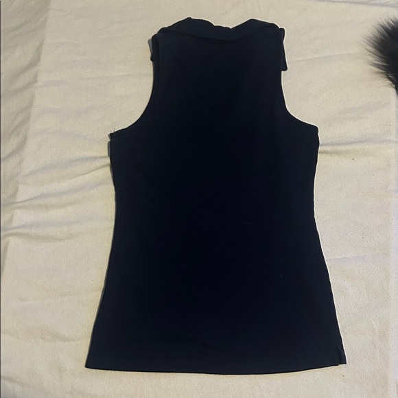 Navy Collared V-Neck Tank Top - Picture 3 of 16